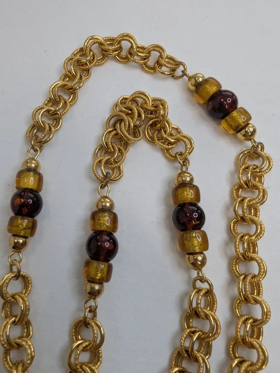 Vintage Gold Lion Medallion Necklace with Leopard-Pattern Disc - Picture 3 of 7